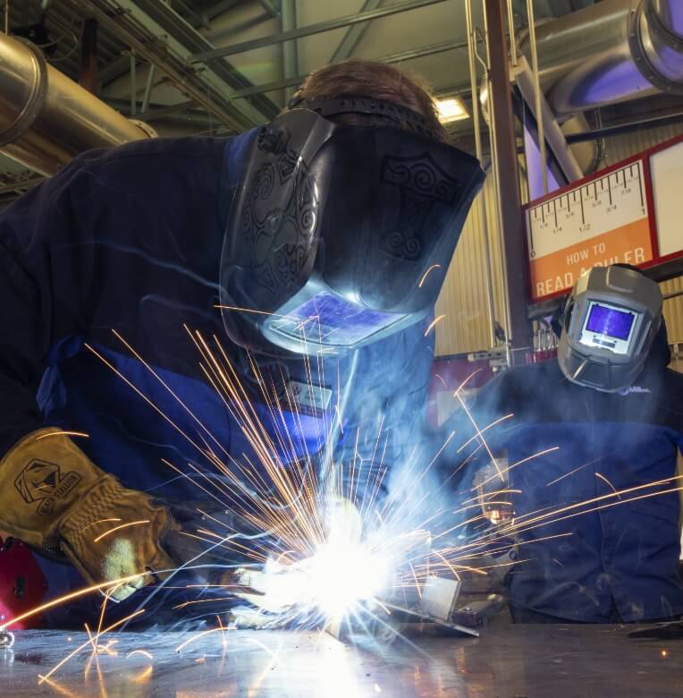 Student welding